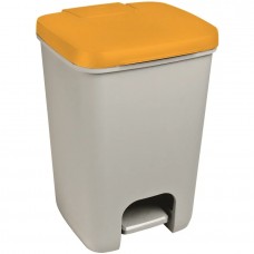Curver Essentials atkritumu tvertne ar pedāli, pelēks/dzeltens, 30x29x43cm, 20L