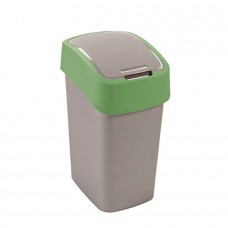 Curver FlipBin atkritumu tvertne ar vāku, pelēks/zaļš, 26x34x47cm, 25L