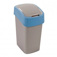 Curver FlipBin atkritumu tvertne ar vāku, pelēks/zils, 29.4x37.6x65.3cm, 45L