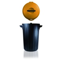 GioStyle Ecosolution atkritumu tvertne ar vāku, tumši pelēks/dzeltens, 43x38x55cm, 35L