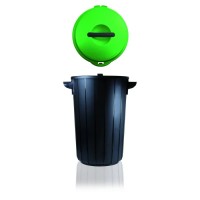 GioStyle Ecosolution atkritumu tvertne ar vāku, tumši pelēks/zaļš, 43x38x55cm, 35L