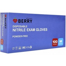 Berry cimdi nitrila bez pūdera, zili, M izmērs, 100 gab.
