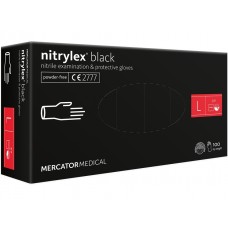 Mercator Nitrylex cimdi nitrila bez pūdera, melni, L izmērs, 100 gab.