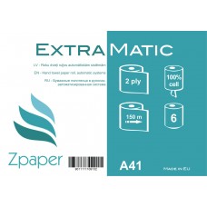 Zpaper EXTRA MATIC Roku dvieļi ruļļos, automātiskajiem dispenseriem, 2 slāņi, 150 m., 6 gab.