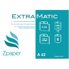 Papīra dvieļi ruļļos Matic automātiskajiem dispenseriem  (21cm), 2 slāņi, 150 m., 6 gab.