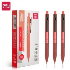Gēla pildspalva Deli, 0,5mm, sarkana