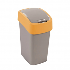Curver FlipBin atkritumu tvertne ar vāku, pelēks/dzeltens, 29.4x37.6x65.3cm, 45L