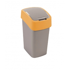 Curver FlipBin atkritumu tvertne ar vāku, pelēks/dzeltens, 19x24x35cm, 9L